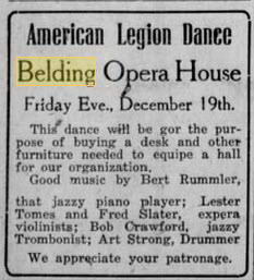 Belding Opera House - 17 Dec 1919 Belding Banner (newer photo)